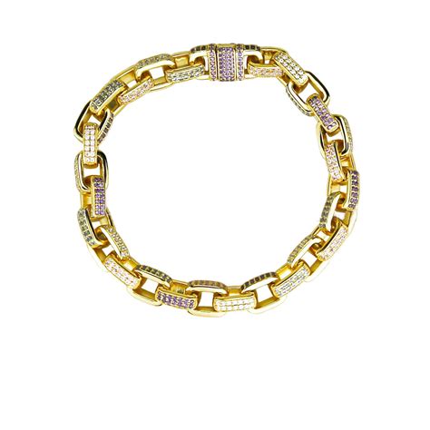 Iced out Hermes link bracelet/chain 8mm – Bijouterie Gonin